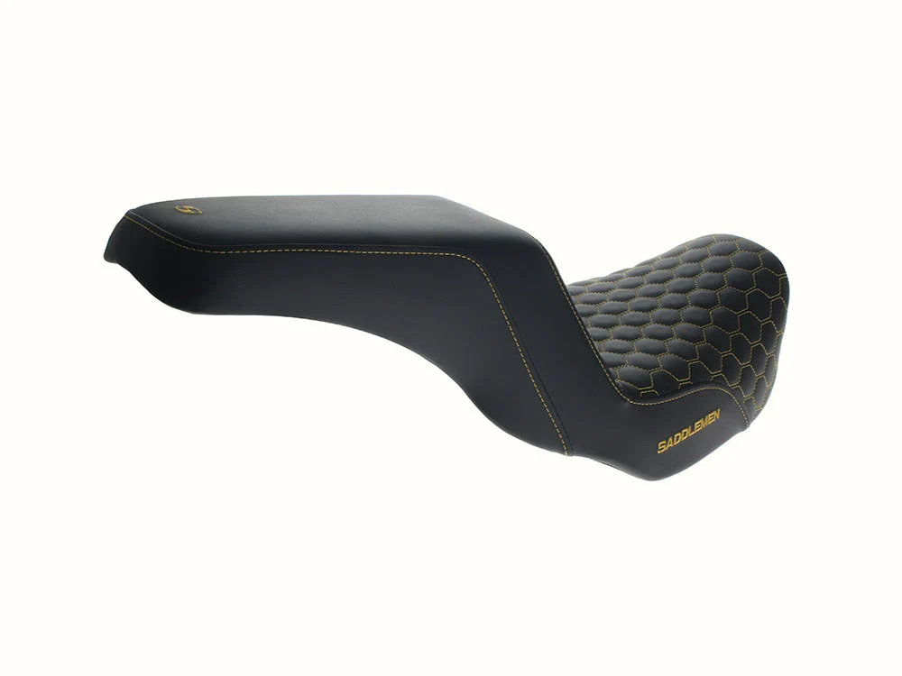 Saddlemen SAD-806-04-17707 Step-Up HC Dual Seat w/Gold Honeycomb Stitch for Dyna 06-17 - Image 2