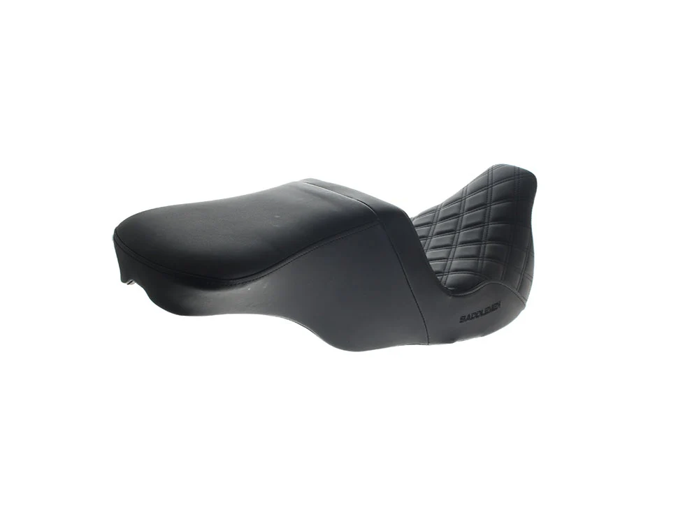Saddlemen SAD-808-07B-192BR Tour Step-Up LS Dual Seat w/Backrest & Black Double Diamond Lattice Stitch for most Touring 08-24 - Image 3