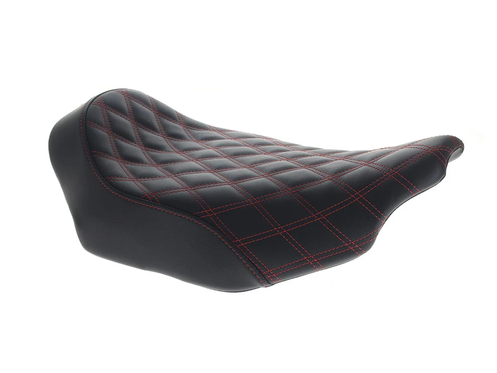 Saddlemen SAD-823-07-002LS-RD Renegade LS Solo Seat w/Red Double Diamond Lattice Stitch for Harley-Davidson CVO Touring 23-Up/Street Glide/Road Glide 24-Up/Touring 25-Up