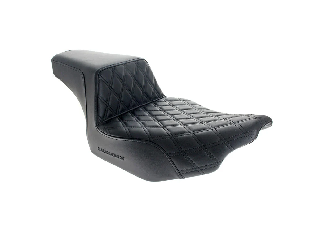 Saddlemen SAD-823-07-172EXT Extended Reach Step-Up LS Dual Seat w/Black Double Diamond Lattice Stitch for Harley-Davidson CVO Touring 23-Up/Street Glide/Road Glide 24-Up/Touring 25-Up