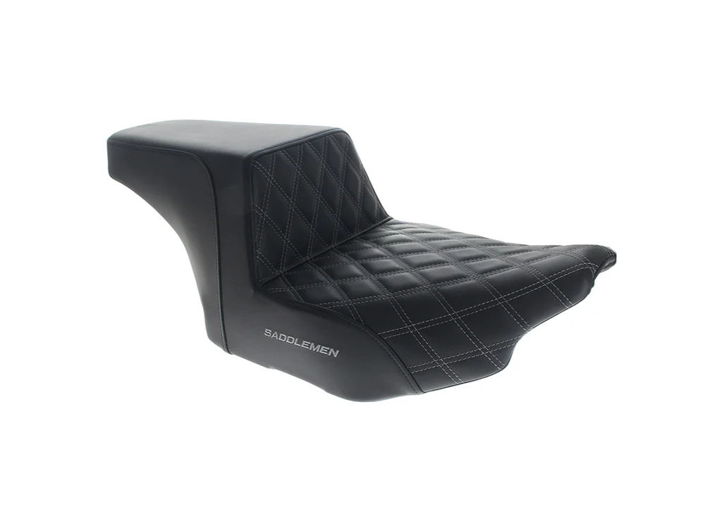 Saddlemen SAD-823-07-172GRE Step-Up LS Dual Seat w/Grey Double Diamond Lattice Stitch for Harley-Davidson CVO Touring 23-Up/Street Glide/Road Glide 24-Up/Touring 25-Up