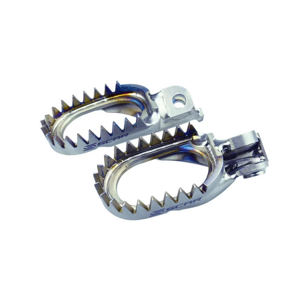 Scar S5516AM Titanium Anti-Mud Footpegs for Beta 05-25/Gas Gas 21-23/Husqvarna 14-24/KTM 98-24/Sherco 08-25 Models