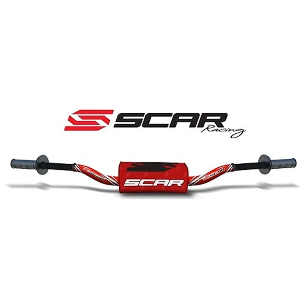 Scar S9162RDRD O2 Villopoto/Stewart Bend 1 1/8" Handlebar Red w/Red Bar Pad