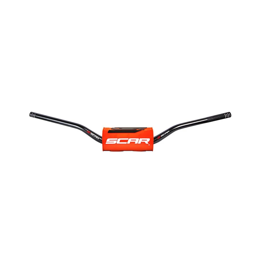 Scar S9172OR O2 Mcgrath/Short Bend 1 1/8" Handlebar Black w/Orange Bar Pad