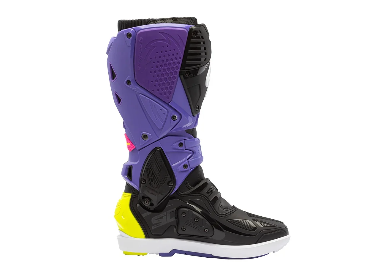 Sidi Crossfire 3 SRS Violet/Black/Fluro Yellow Boots - Image 2