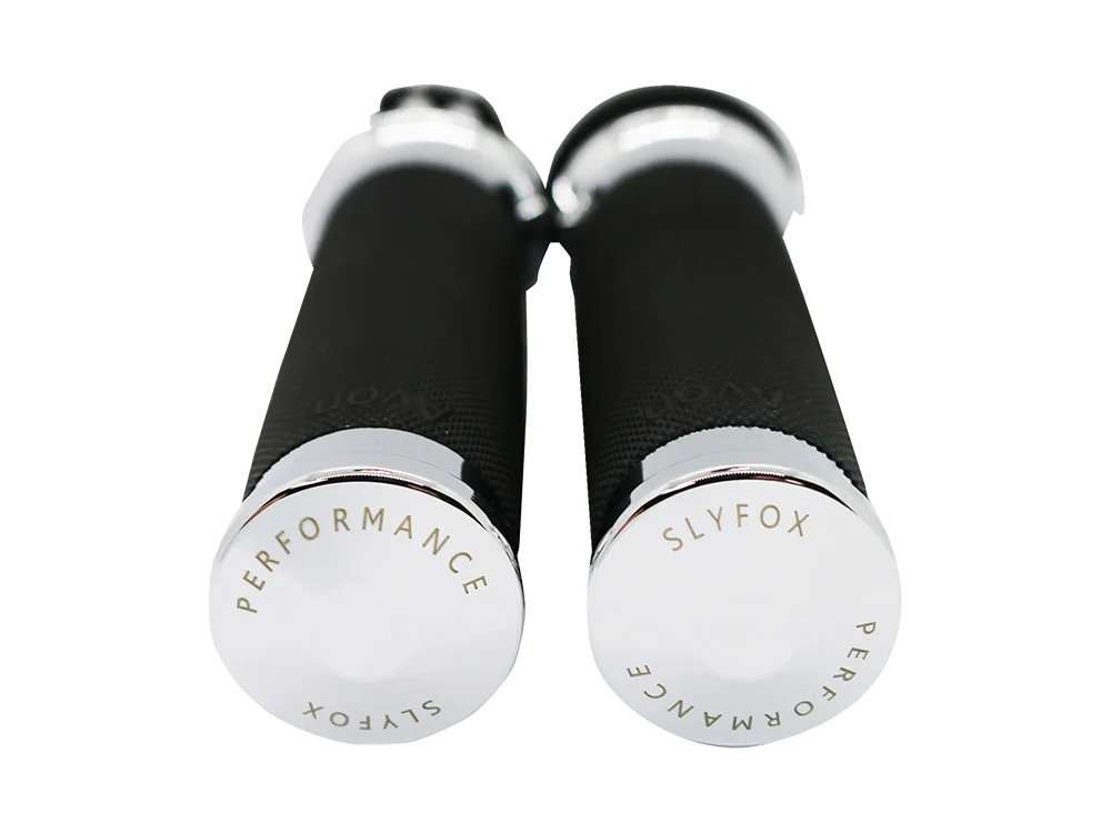 Slyfox Performance SF-0630-3083 Handgrips Chrome for Harley-Davidson w/Throttle Cable - Image 2