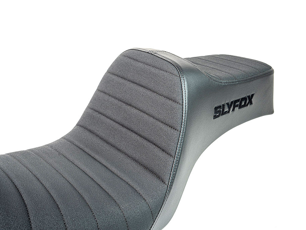 Slyfox Performance SF-0803-0759 Highnoon Tuck N Roll Dual Seat for Harley-Davidson Dyna 96-03 - Image 2