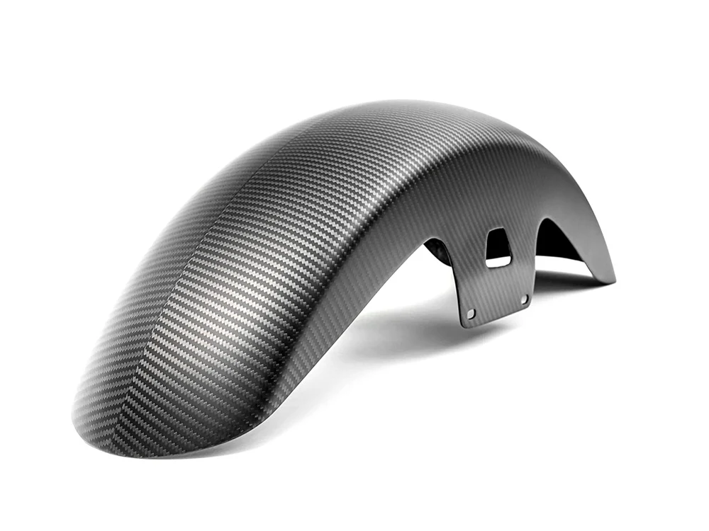 Slyfox Performance SF-1401-1080 Mid Length Carbon Front Fender Matte Finish for most Harley-Davidson Touring 14-24 w/19" Front Wheel
