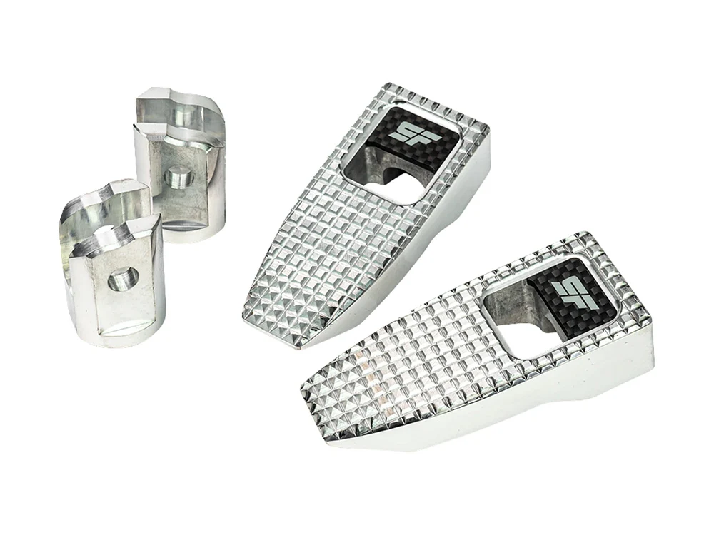 Slyfox Performance SF-1620-2526 Slim Speed Front Footpegs Polished for Harley-Davidson Softail 18-Up
