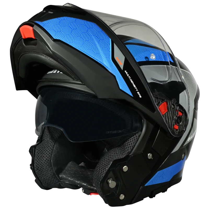 SMK Gullwing Sonic Gloss Black/Blue/Grey GL256 Helmet - Image 6