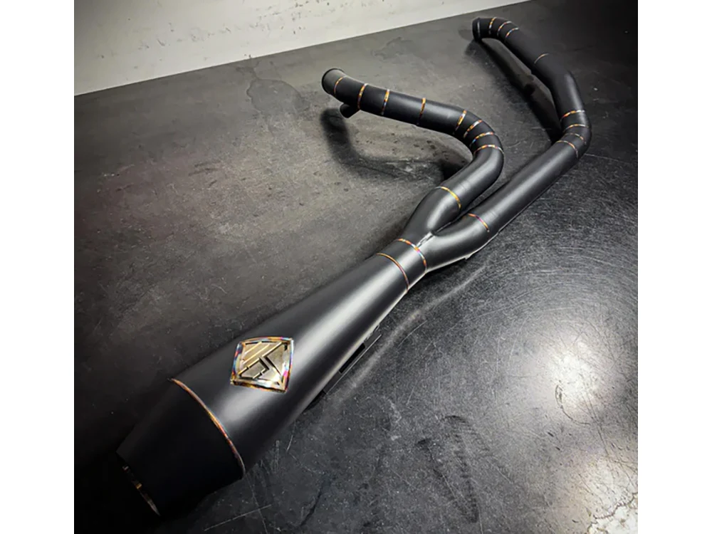 SP Concepts SPC-1-003-WE-ONYX 4.5" Works Edition Big Bore 2-1 Exhaust Black Onyx for Harley-Davidson Softail 18-Up w/Non-240 Rear Tyre Models