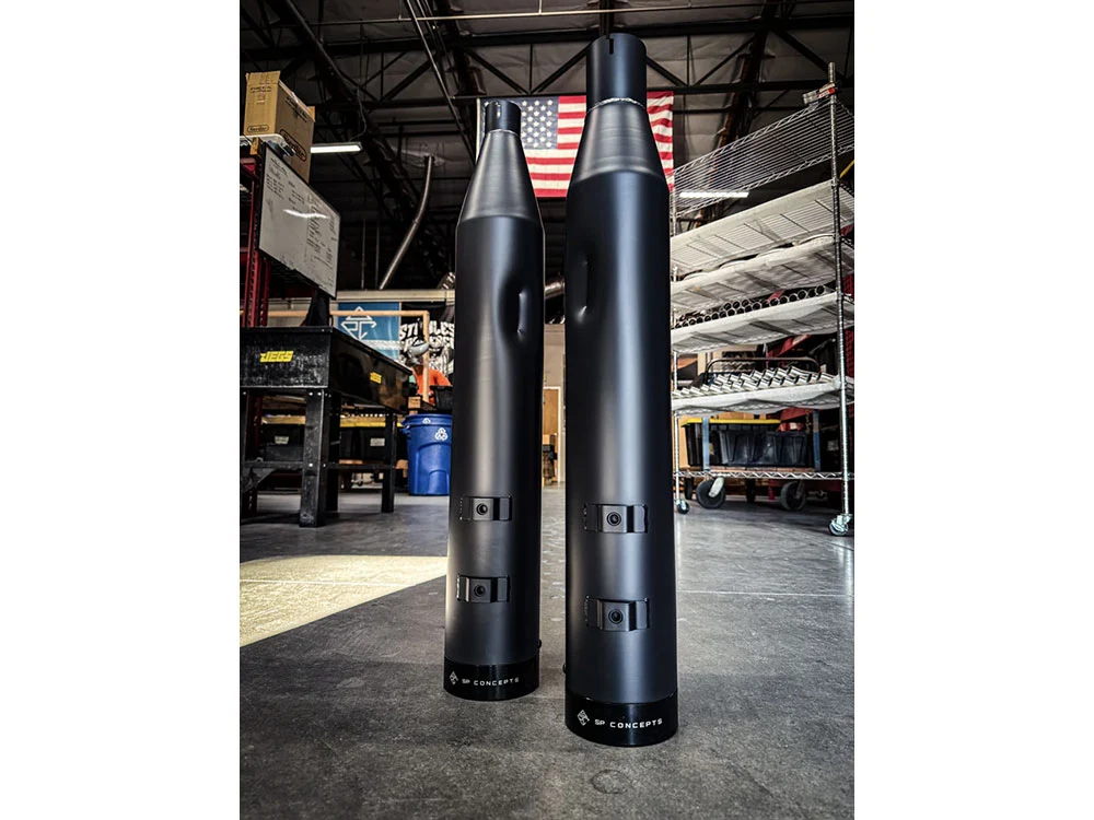 SP Concepts SPC-2-007-B 4-1/2" Street Pro Slip-On Mufflers Black w/Black End Caps for Harley-Davidson Touring 17-23 Models - Image 4