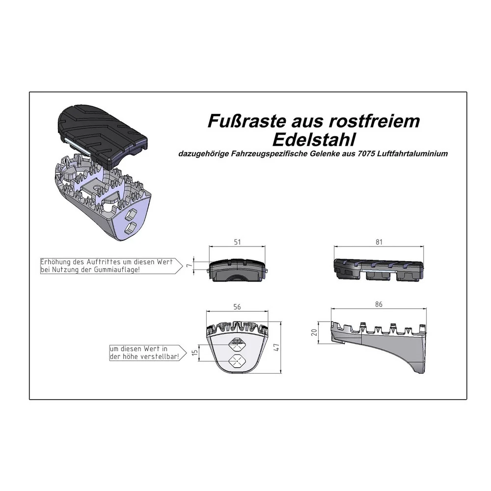 SW-Motech SW-FRS0101110201-S ION Footrest Kit Silver for Honda XL650V Transalp 87-99/XRV650 Africa Twin 87-90/XRV750 Africa Twin 89-03/CRF1000L Africa Twin 15-17