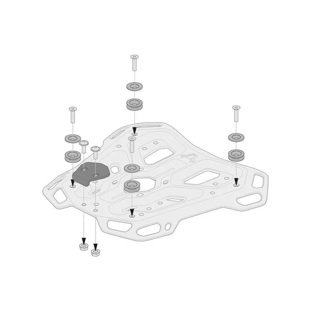 SW-Motech SW-GPT0015235100-B ADVENTURE-RACK Adapter Kit Black for TRAX ADV/ION/EVO Top Cases - Image 2