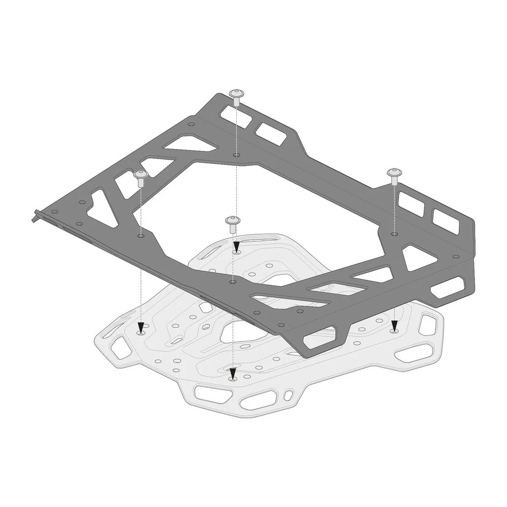 SW-Motech SW-GPT0015235500-B 45 x 30cm Aluminum Extension Black for ADVENTURE-RACK Base Plate - Image 2