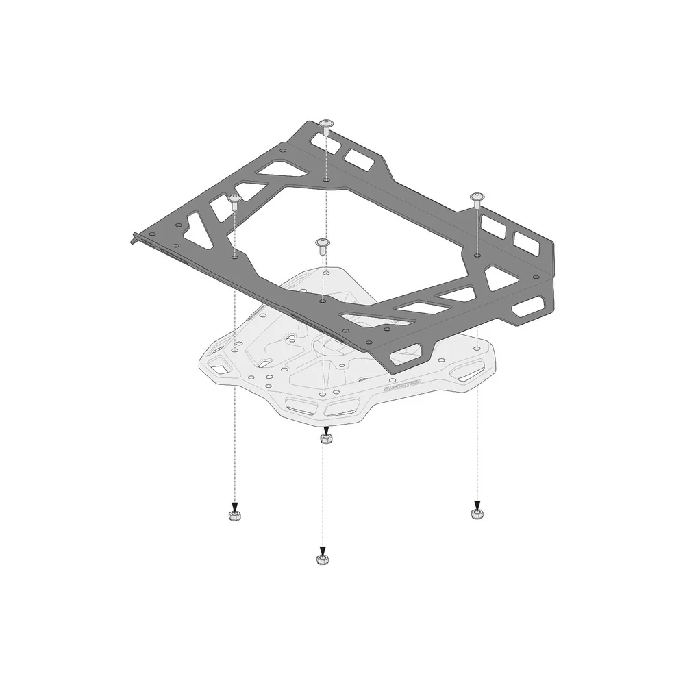 SW-Motech SW-GPT0015235500-B 45 x 30cm Aluminum Extension Black for ADVENTURE-RACK Base Plate - Image 3