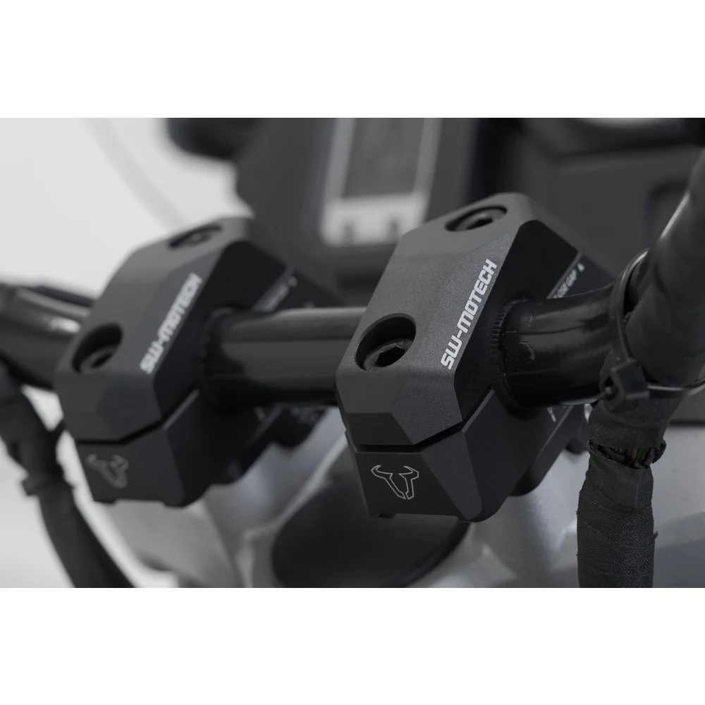 SW-Motech SW-LEH0003930000-B 25mm Bar Back Riser Black for 22mm Handlebars (with variable postion 5/10/15/20/25/30mm increments) - Image 5