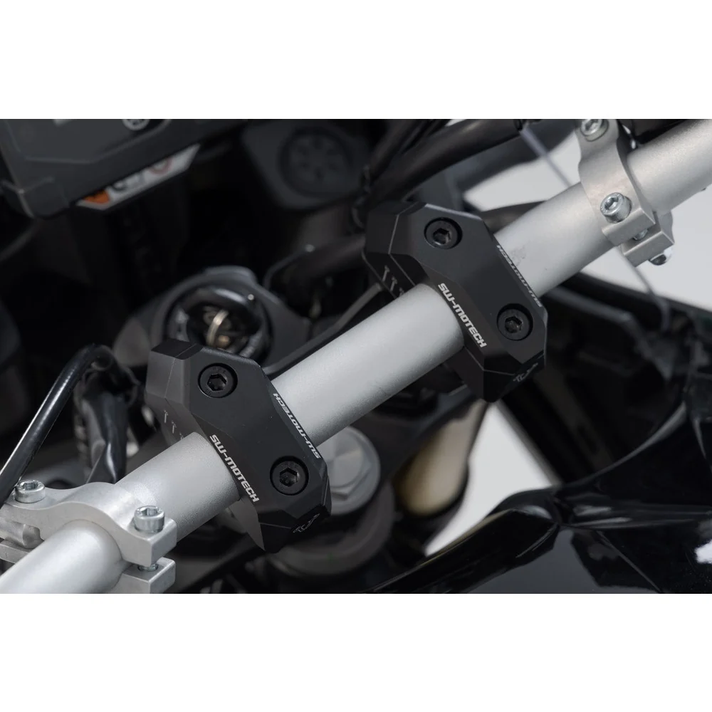 SW-Motech SW-LEH0003931000-B 28mm Bar Back Riser Black for 28mm Handlebars (with variable postion 5/10/15/20/25/30mm increments) - Image 3