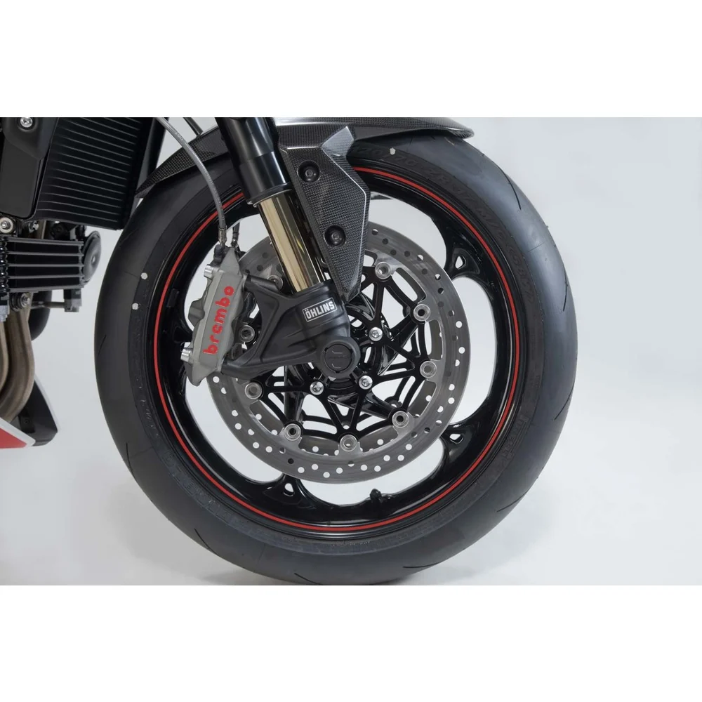 SW-Motech SW-STP1117610001-B Front Axle Slider Set Black for Triumph Tiger 1200 17-Up/Tiger 800 10-Up/Speed Triple 1050 15-Up/Yamaha Tenere 700 19-Up - Image 2