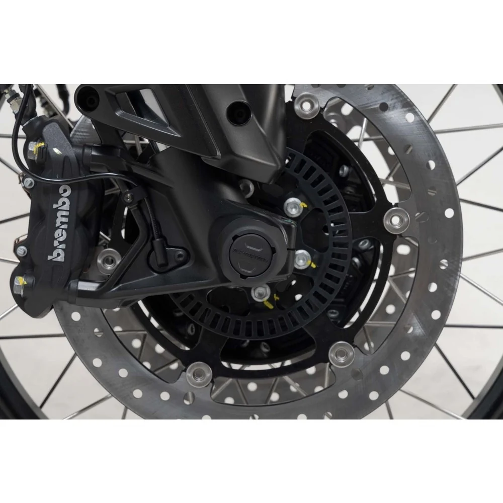 SW-Motech SW-STP1717610200-B Front Axle Slider Set Black for Moto Guzzi V85 TT/V85 TT Travel 21-Up - Image 3