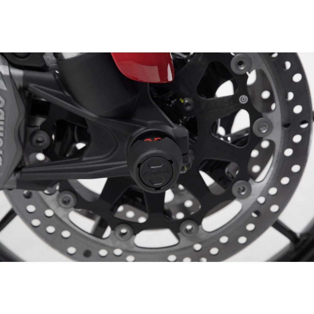 SW-Motech SW-STP2217610600-B Front Axle Slider Set Black for Ducati Multistrada V4 20-Up Models - Image 3