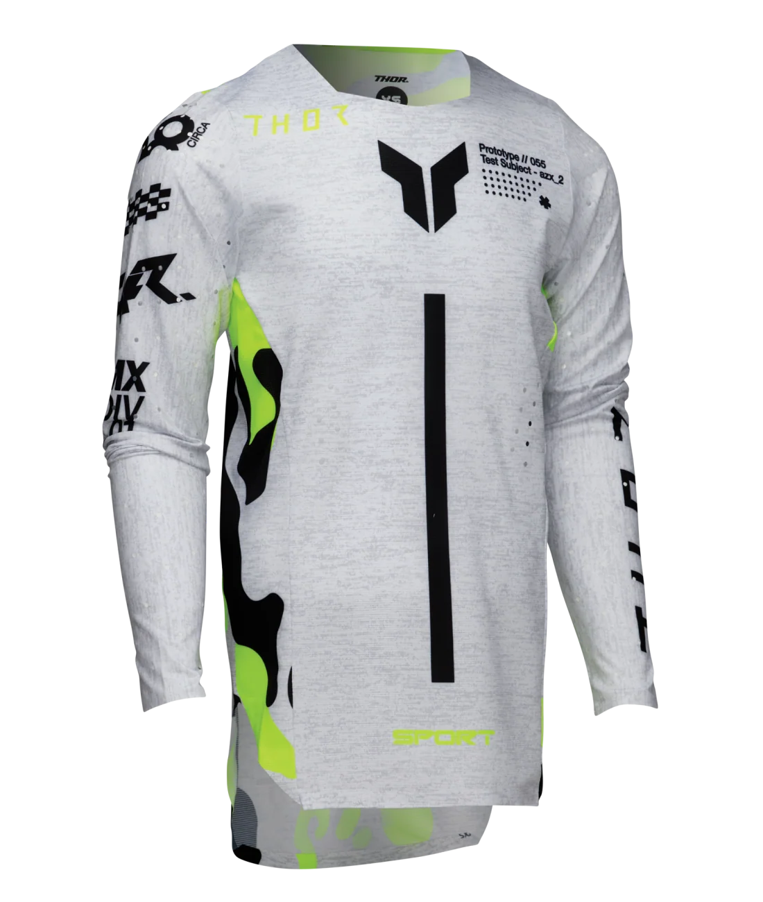 Thor 2025 Sportmode Riot White/Acid Youth Jersey - Image 2