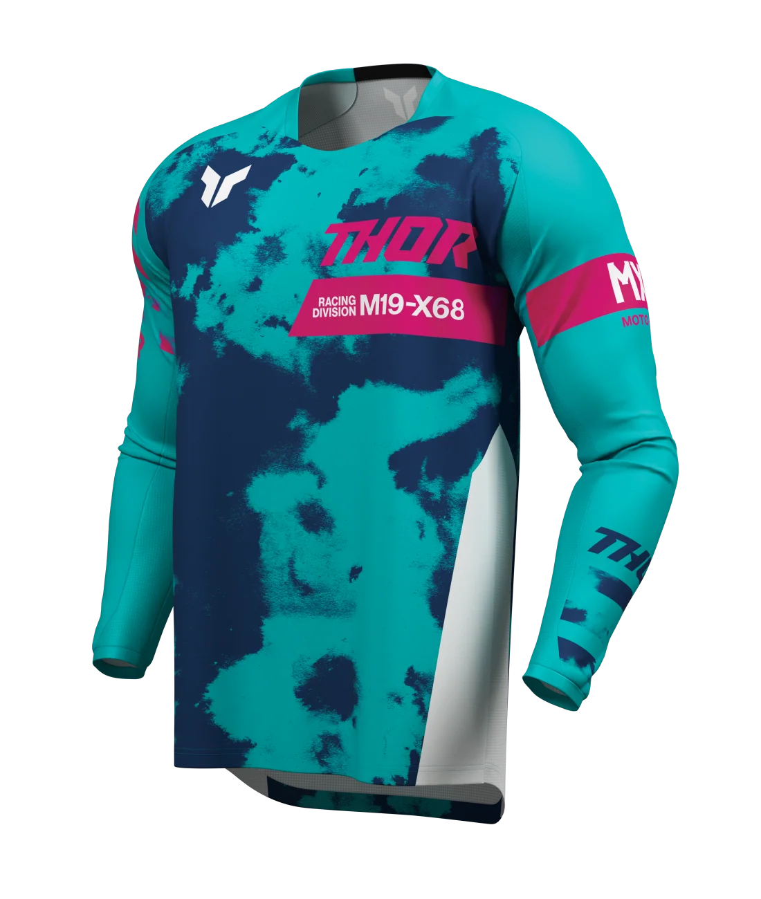 Thor 2026 Launchmode Bleach White/Aqua Youth Jersey