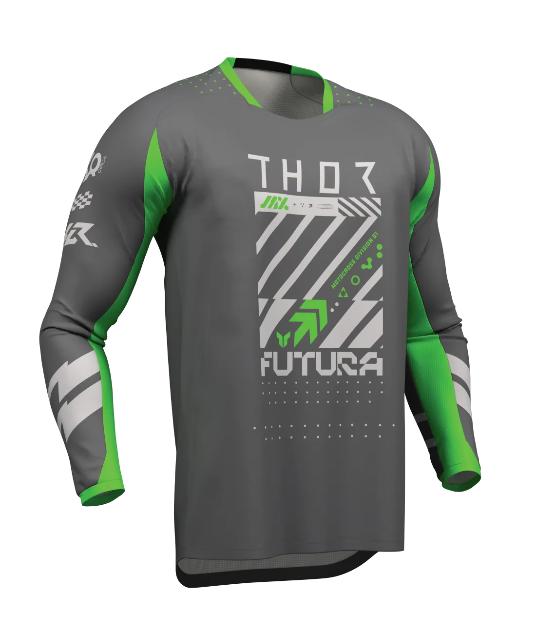 Thor 2026 Launchmode Futura Charcoal/Green Jersey - Image 2