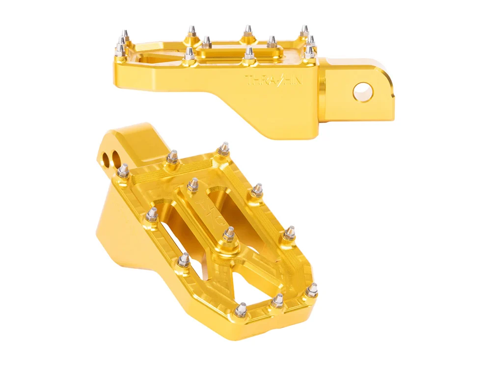 Thrashin Supply TS-TSC-2022-5-SR Aggressor Rear Footpegs Gold for Harley-Davidson Softail 18-Up