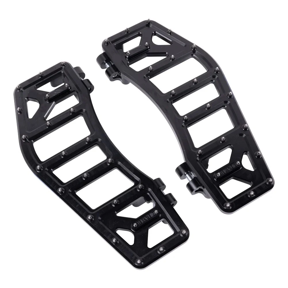 Thrashin Supply TS-TSC-2219-1 Aggressor Front Rider Floorboards Black for Harley-Davidson Touring 82-16/FL Softail 86-17/Dyna Switchback 12-16