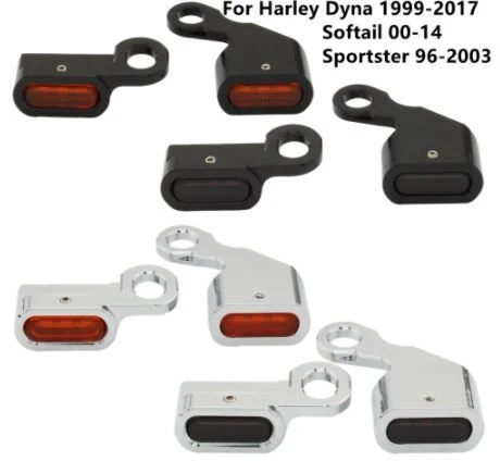 Twin Power Under Perch Turn Signals Chrome w/Smoked Lens for Softail 84-14 Dyna 91-17 Sportster 82-03 (E Marked)
