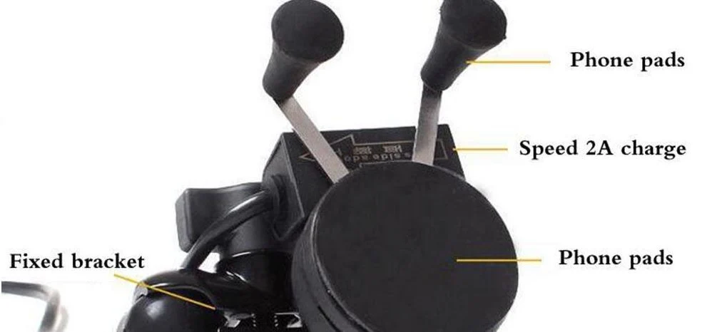 Twin Power X-Grip 3.5-6 Inch Motorcycle Bike Handlebar Cell Phone Mount Holder with USB Charger - Image 5
