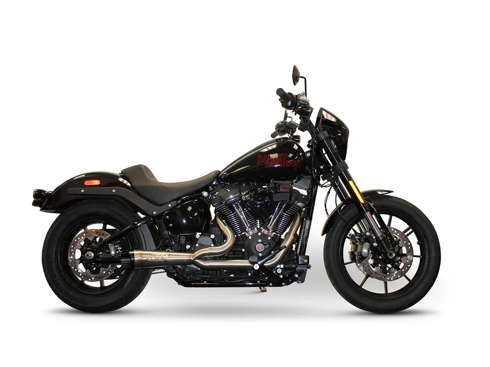 Two Brothers Racing TBR-005-5610199 Shorty Turnout 2-1 Exhaust Stainless Steel w/Black End Cap for Harley-Davidson Softail 25-Up w/Non-240 Rear Tyre - Image 2