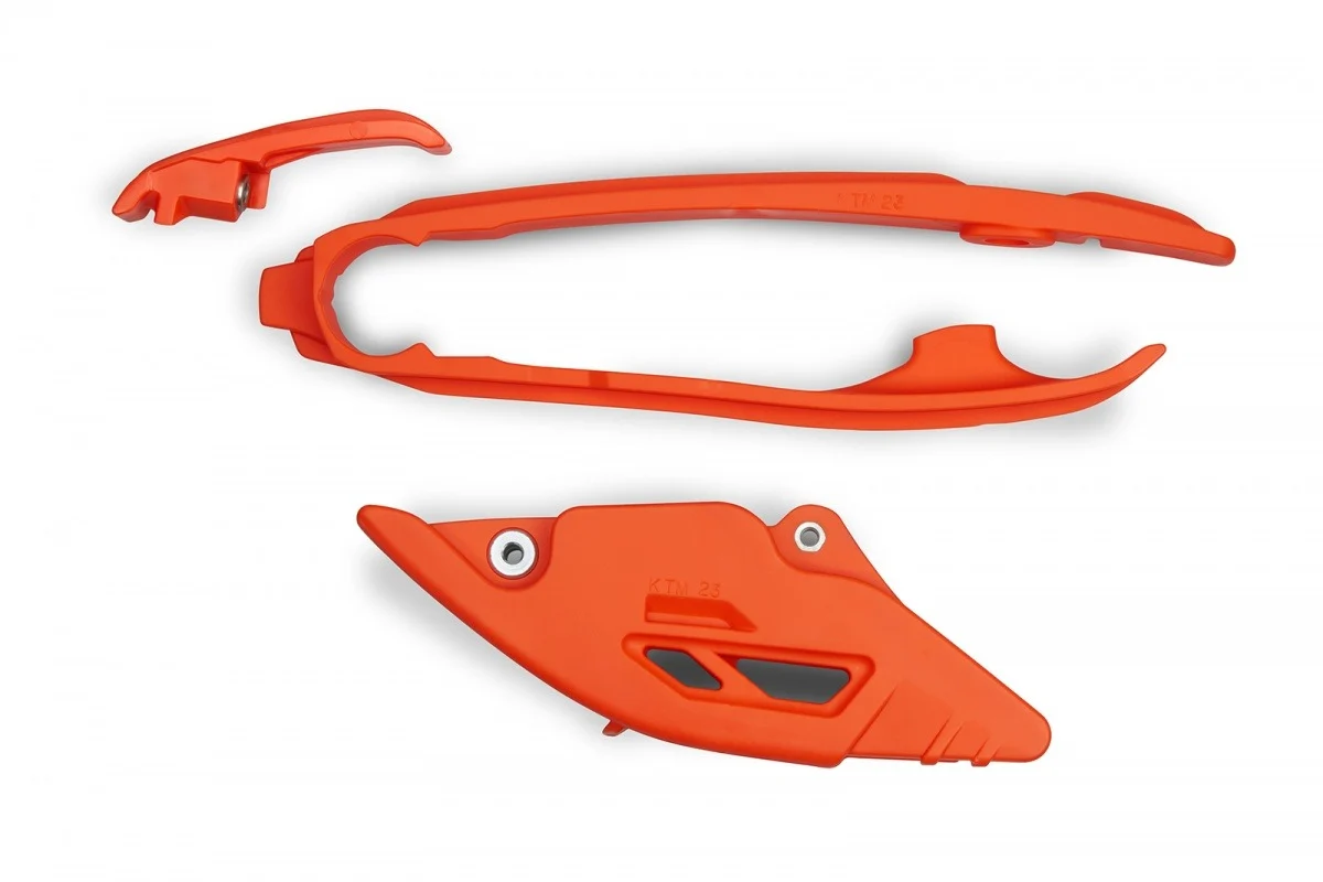 UFO Chain Guide & Swingarm Slider Kit Orange for Husqvarna FC 250-450/FX 350-450/TC 125-250/TX 300 23-25/FE 250-501/TE 150-300 24-25/TC 150-300 2025/KTM SX 125-300/SX-F 250-450 23-25/EXC 150-300/EXC-F 350-500 24-25/SX 150 2025