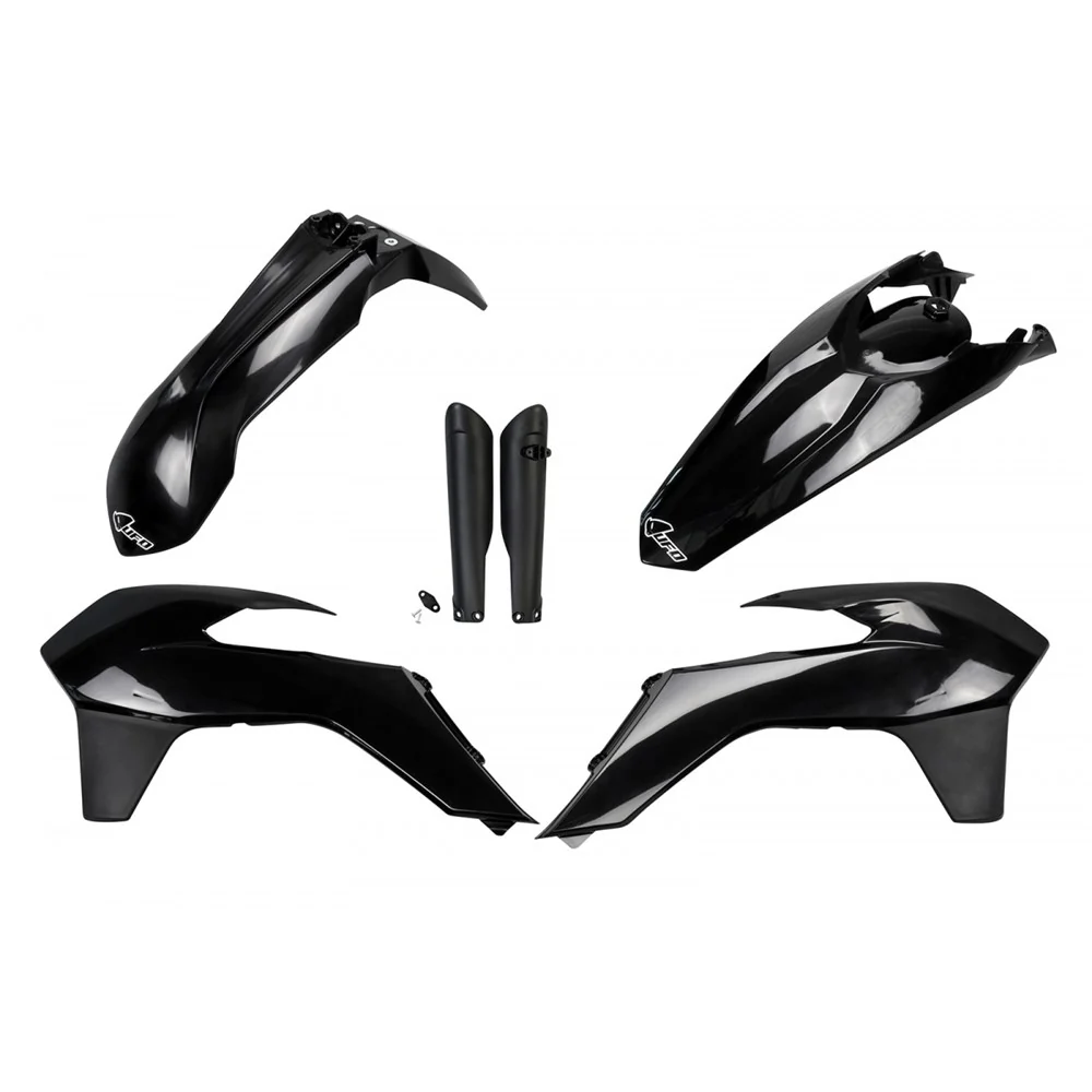 UFO Full Plastics Kit Black for KTM EXC 125/EXC 200/EXC 250/EXC 300/EXC-F 250/EXC-F 350/EXC-F 450/EXC-F 500 14-16/XC-W 125/XC-W 250/XC-W 300/XCF-W 250/XCF-W 350/XCF-W 450 2016