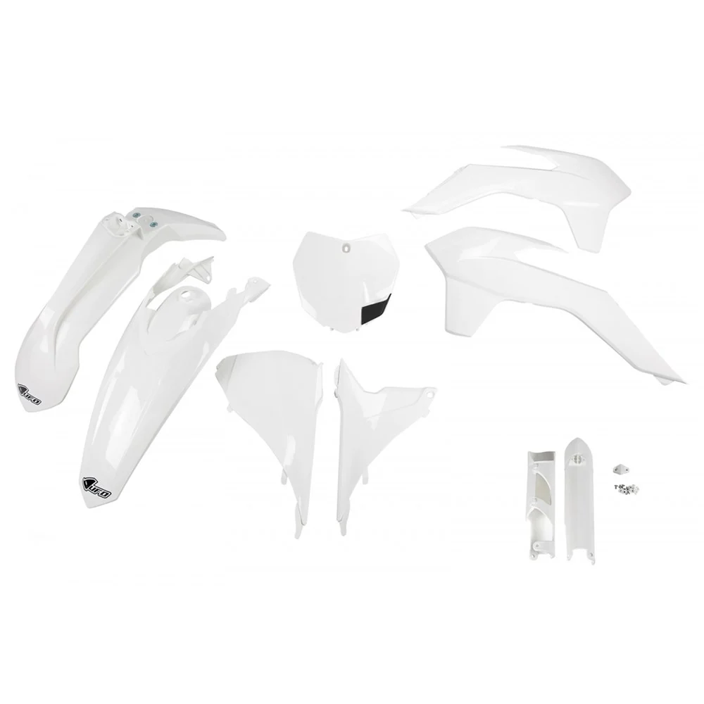 UFO Full Plastics Kit White for KTM SX 125/SX-F 450 13-15/SX 150/SX 250/SX-F 250/SX-F 350/XC 125/XC 150/XC 250/XC-F 250/XC-F 350/XC-F 450/XCF 250/XCF 350/XCF 450 13-14