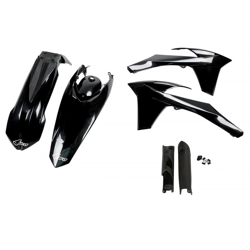 UFO Full Plastics Kit Black for KTM EXC 125/EXC 200/EXC 250/EXC 300/EXC-F 250/EXC-F 350/EXC-F 450/EXC-F 500 12-13