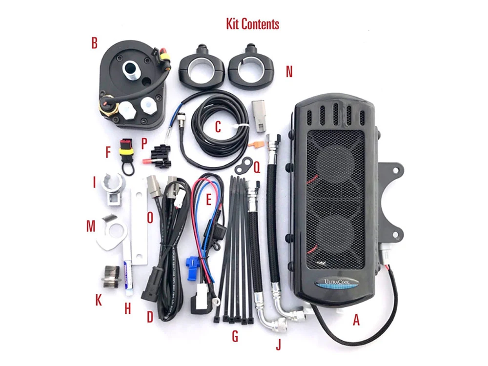 UltraCool UC-SMS-1G Fan Assisted Side Mount Oil Cooler Kit Gloss Black for Softail 85-17 - Image 2