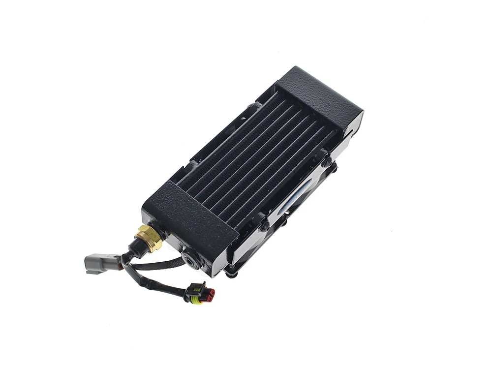 UltraCool UC-SMT8-5N Fan Assisted Side Mount Oil Cooler Kit Naked for Harley-Davidson Touring 17-24 w/Harley-Davidson Chopped Engine Guard