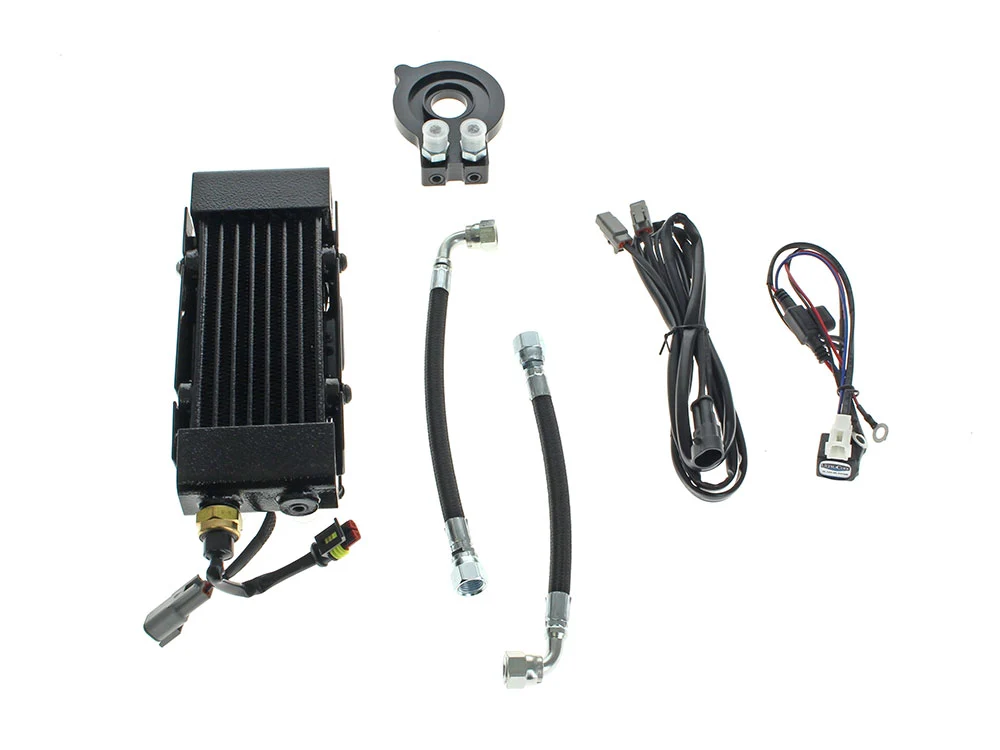 UltraCool UC-SMT8-5N Fan Assisted Side Mount Oil Cooler Kit Naked for Harley-Davidson Touring 17-24 w/Harley-Davidson Chopped Engine Guard - Image 2