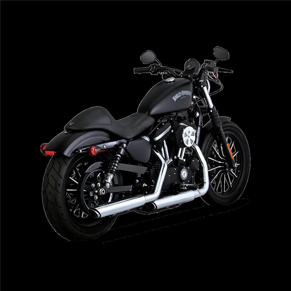 Vance & Hines V16361 Twin Slash 3" Slip-On Mufflers Chrome for Harley-Davidson Sportster 14-22 Models