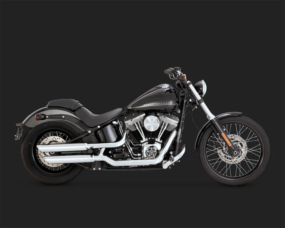 Vance & Hines V16847 Twin Slash 3" Slip-On Mufflers Chrome for Softail Blackline 11-13 - CC1I [INTERNAL] - Image 3