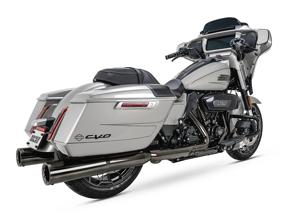 Vance & Hines VH-16468 4.5" Hi-Output Slip-On Mufflers Dark Chrome for Touring 17-Up - Image 2