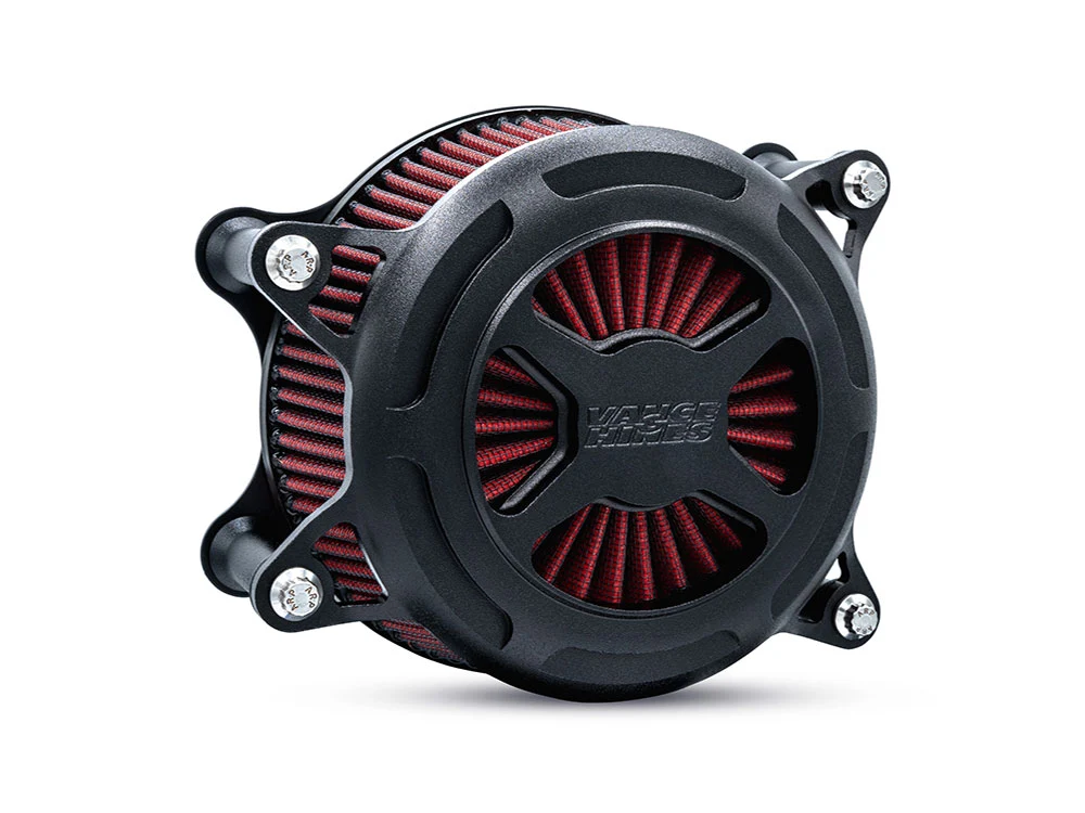 Vance & Hines VH-41101 VO2 X Air Cleaner Kit Wrinkle Black for Harley-Davidson CVO Touring 23-Up/Street Glide/Road Glide 24-Up/Touring/Softail 25-Up