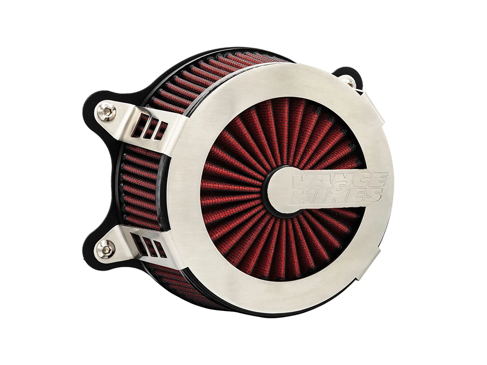 Vance & Hines VH-70367 VO2 Cage Fighter Air Cleaner Kit Brushed Stainless Steel for Harley-Davidson Softail 00-15/Dyna 99-17/Touring 99-07 w/CV Carb or Cable Operated Delphi EFI