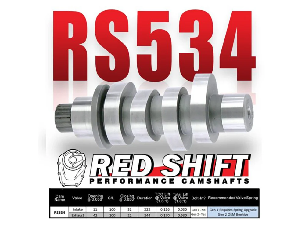 Zippers Z413-824 Red Shift/Fuel Moto Z-Factor 534 Chain Drive Camshaft for Harley-Davidson Street Glide/Road Glide/CVO Road Glide ST 24-Up/Touring/Softail 25-Up - Image 2